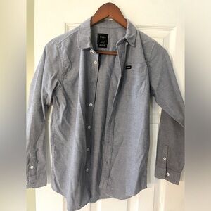 RVCA grey button down boys shirt.